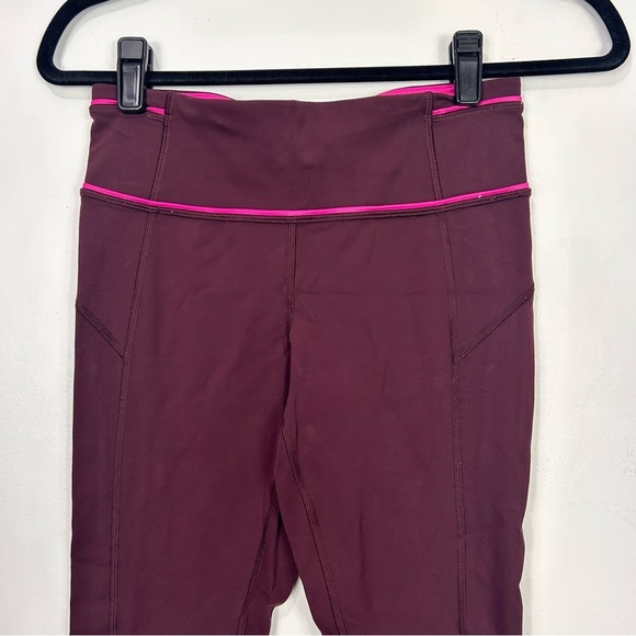 LULULEMON maroon 7/8ths length cropped leggings V10 - Picture 10 of 10